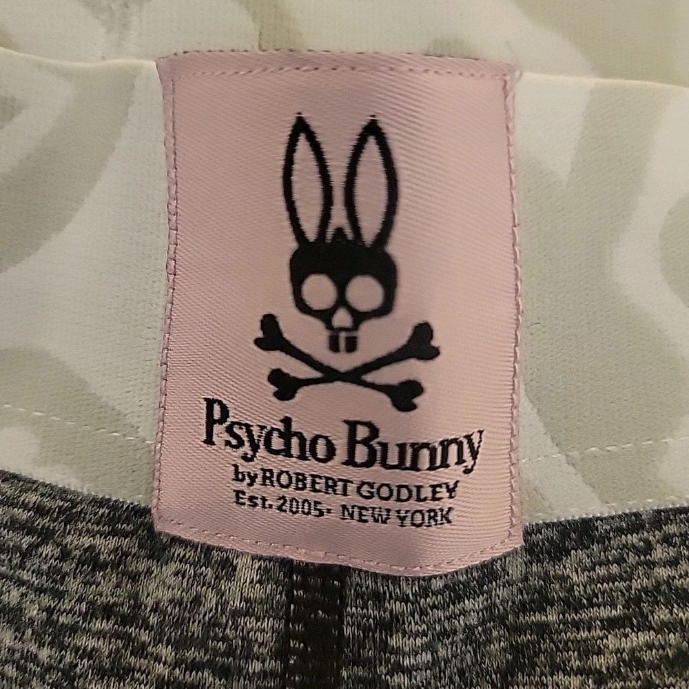 Psycho Bunny Leggings Womens Small Black White Elastic Waist Logo Print - Picture 7 of 9